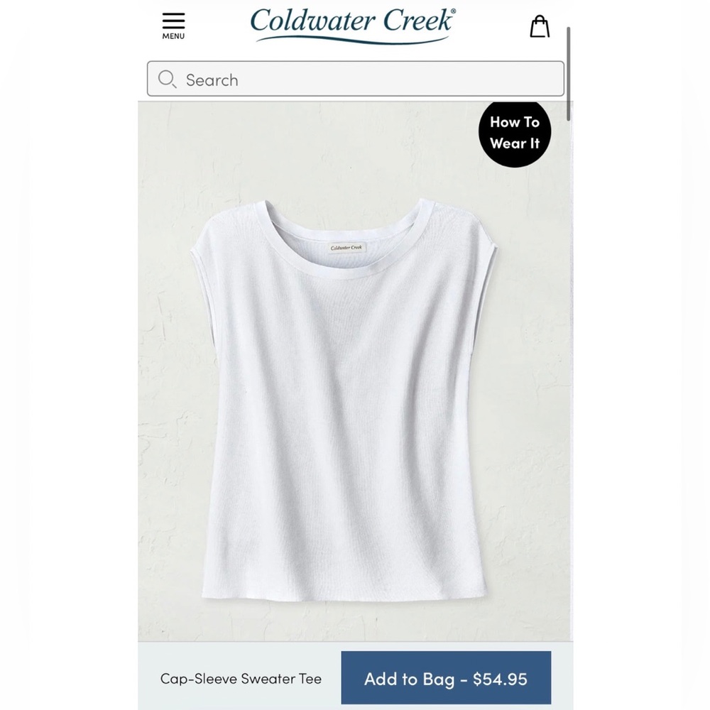 Coldwater Creek Women's Cap-Sleeve Sweater Tee